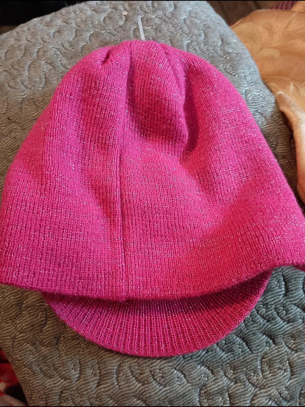 Dora Pink Sparkle Knit Cap with Visor